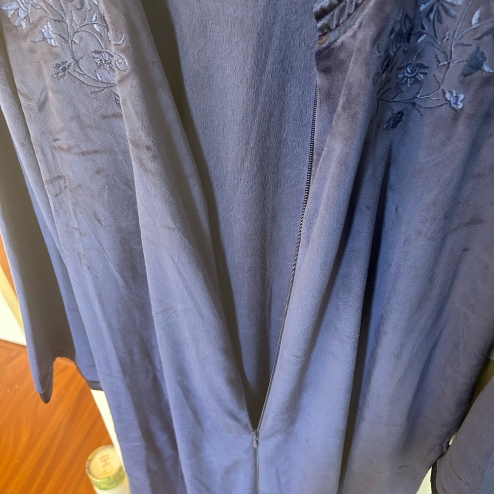 Adonna Deep Blue Floral Embroidered Dress - Picture 6 of 6